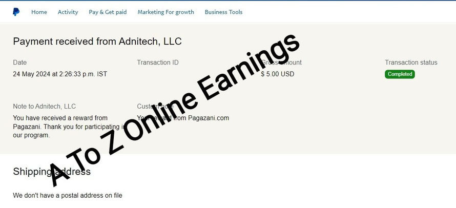 Pagazani Payment Proof 