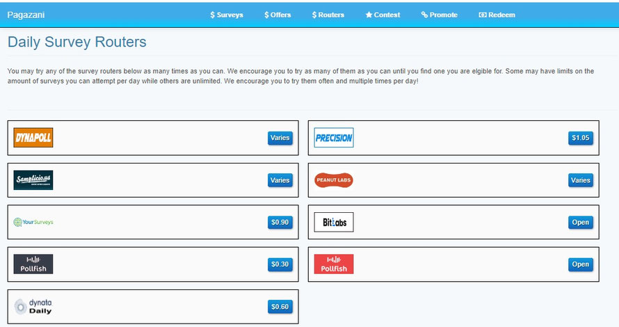 Pagazani Survey Routers