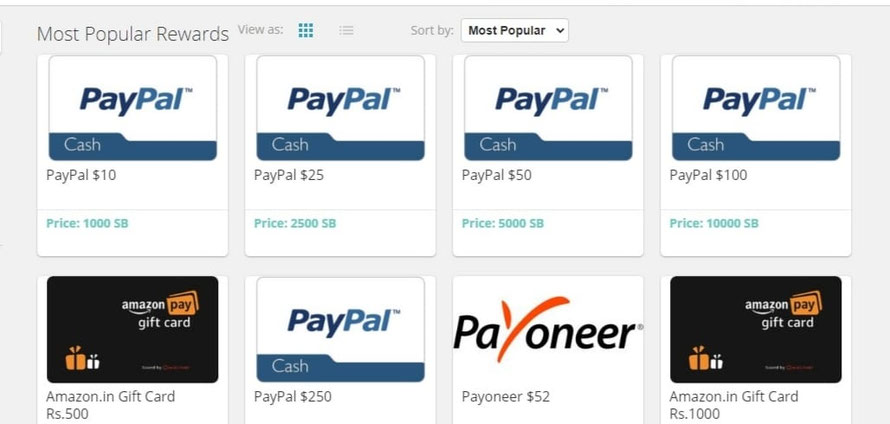 Swagbucks Payment Methods