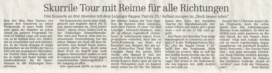 PAT23 Rap Leipzig - Leipziger Volkszeitung Presse 2004