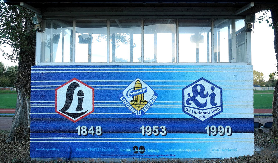PAT23 - Graffiti-Auftragsarbeit Leipzig - Wandmalerei Logo Sport Verein 