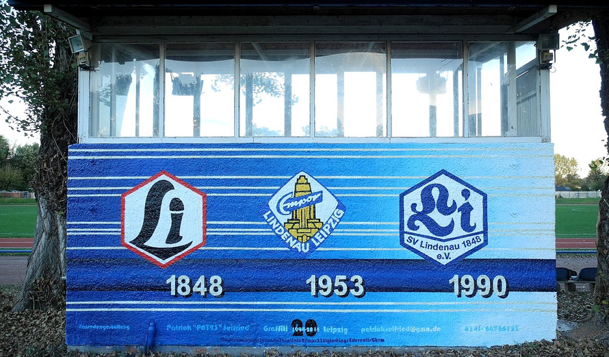 PAT23 - Graffiti-Auftragsarbeit Leipzig - Wandmalerei Logo Sport Verein 