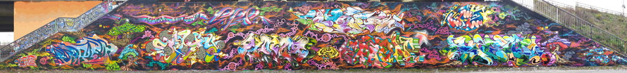 LFE-Spirit - Graffiti Projekt Leipzig 2020 - Gesamtwand von PAT23 & FRAENCISART