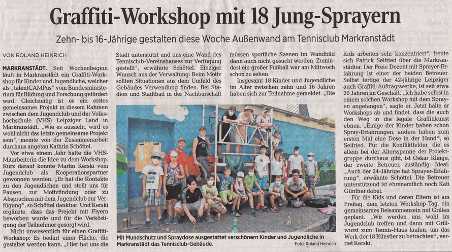 PAT23 Graffiti Workshop Leipzig - Markranstädt - Leipziger Volkszeitung