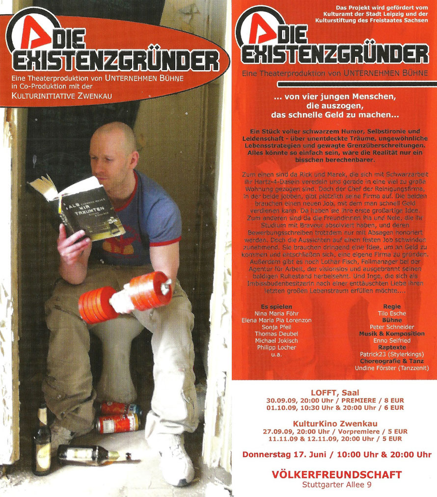 PAT23 Rap Leipzig Flyer Theaterstück "Die Existenzgründer" 2009