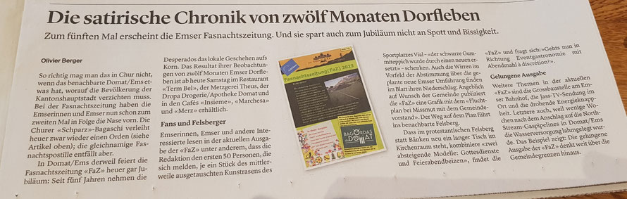 Zeitung "Südostschweiz" vom 4.2.2023