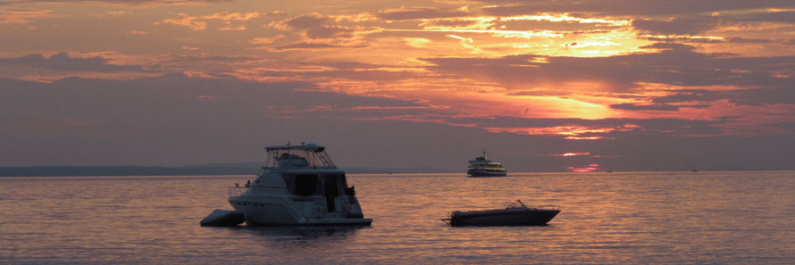 Bodensee Jacht Sonnenuntergang 