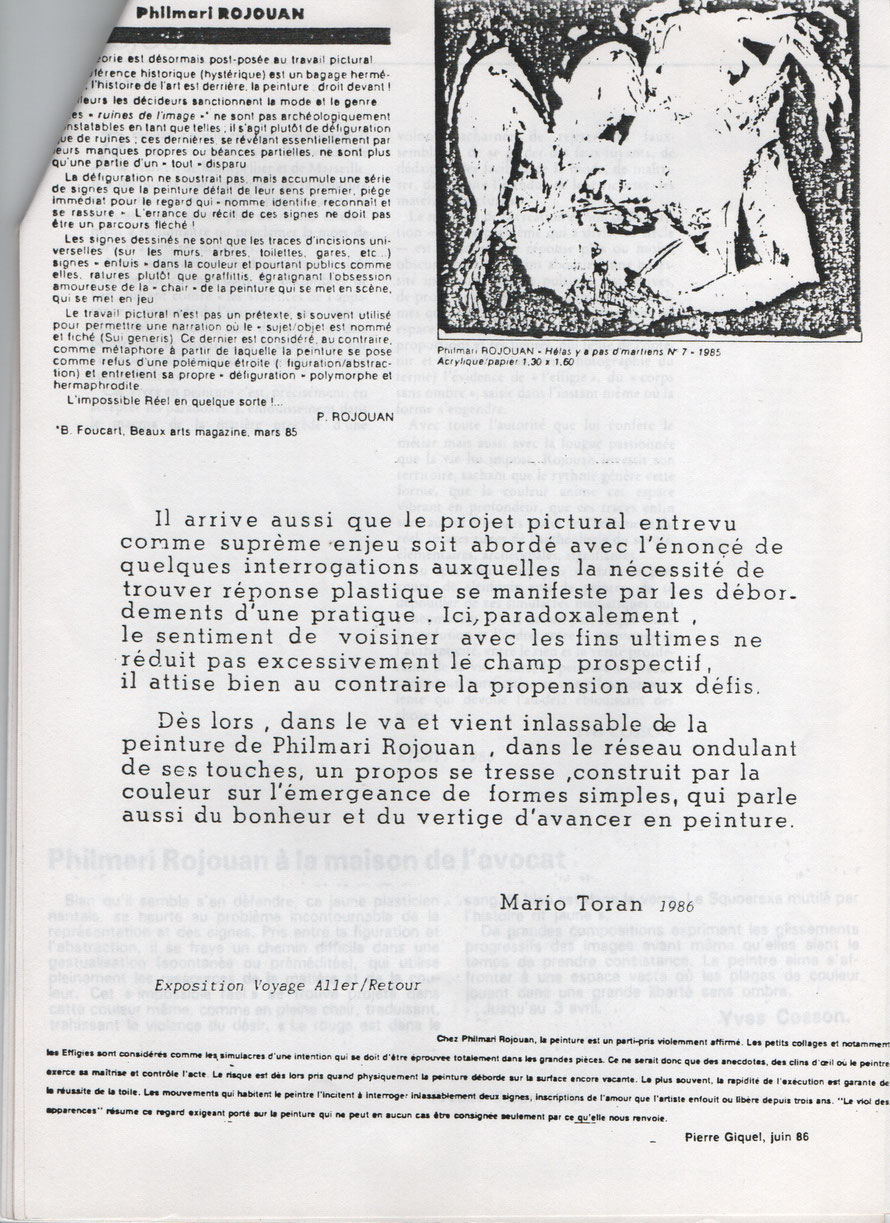 Beaux-Arts Magazine/DRAC Pays de Loire/Ouest France (1985-1986)