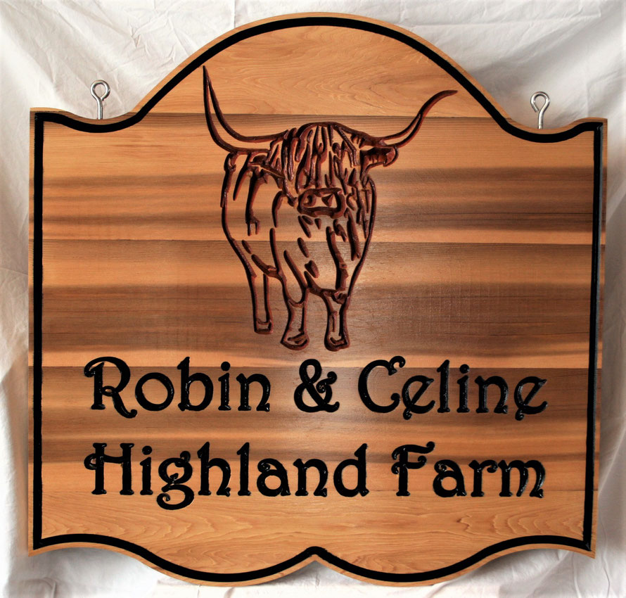 9 Square Foot 35" x 35" Select Cedar Sign with Engraved Artwork by ArtfulCarver.com