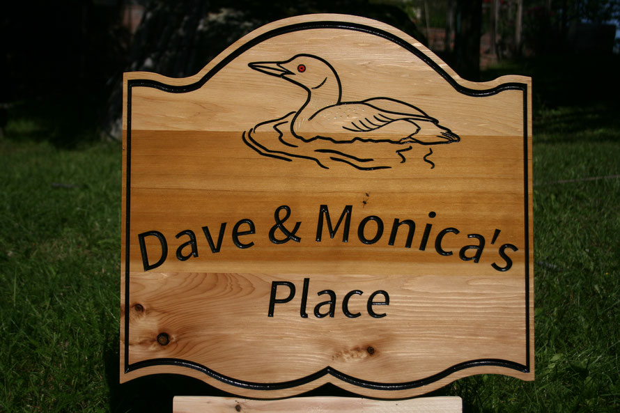 4 Square Foot Select Cedar Sign with Engraved Artwork by ArtfulCarver.com