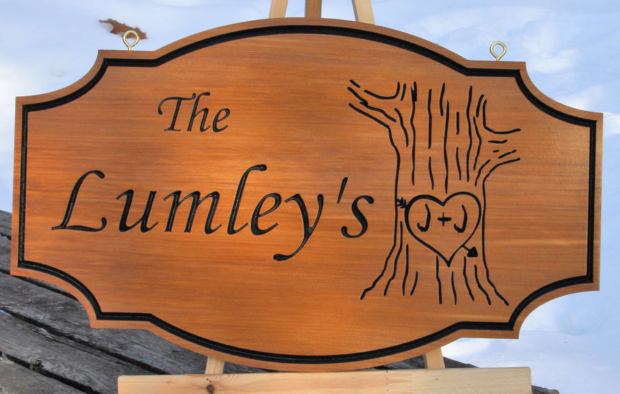 2.7 Square Foot Select Cedar Sign with Engraved Artwork by ArtfulCarver.com