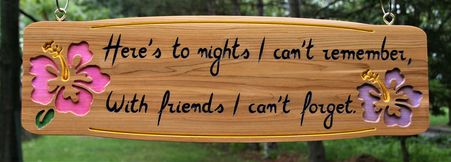1.3 Square Foot Select Cedar Sign with Engraved Artwork by ArtfulCarver.com