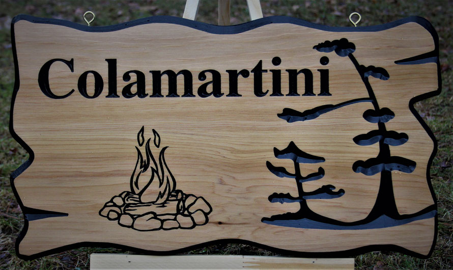 2.7 Square Foot Select Cedar Sign with Engraved Artwork by ArtfulCarver.com