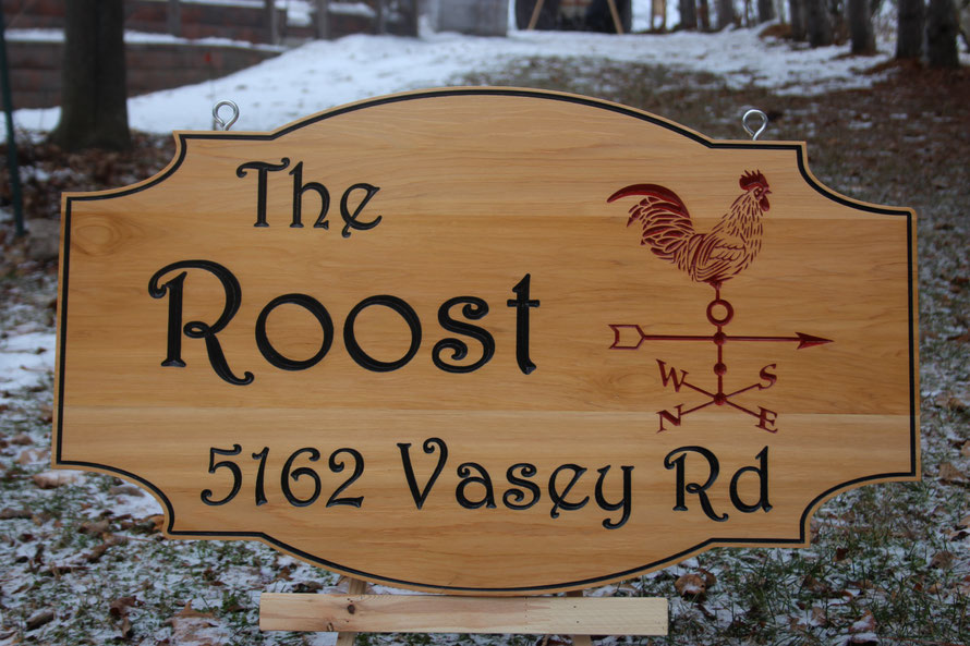 6 Square Foot Select Cedar Sign with Engraved Artwork by ArtfulCarver.com