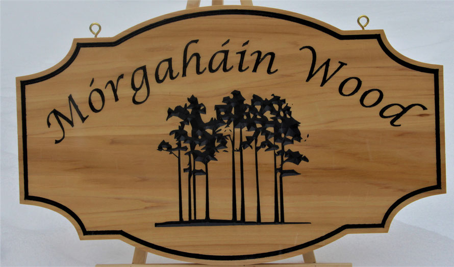 2.7 Square Foot Select Cedar Sign with Engraved Artwork by ArtfulCarver.com