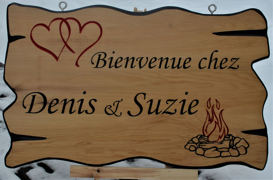 4 Square Foot Select Cedar Sign with Engraved Artwork by ArtfulCarver.com