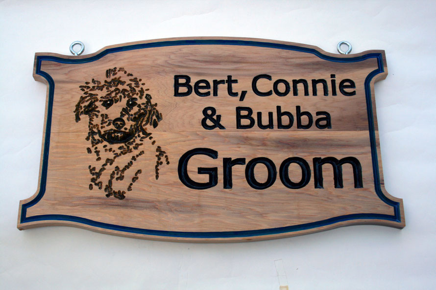 2.7 Square Foot Select Cedar Sign with Engraved Artwork by ArtfulCarver.com