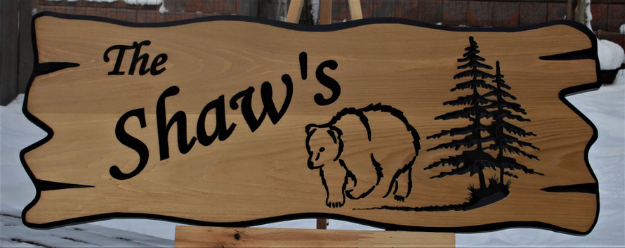 4 Square Foot Select Cedar Sign with Engraved Artwork by ArtfulCarver.com