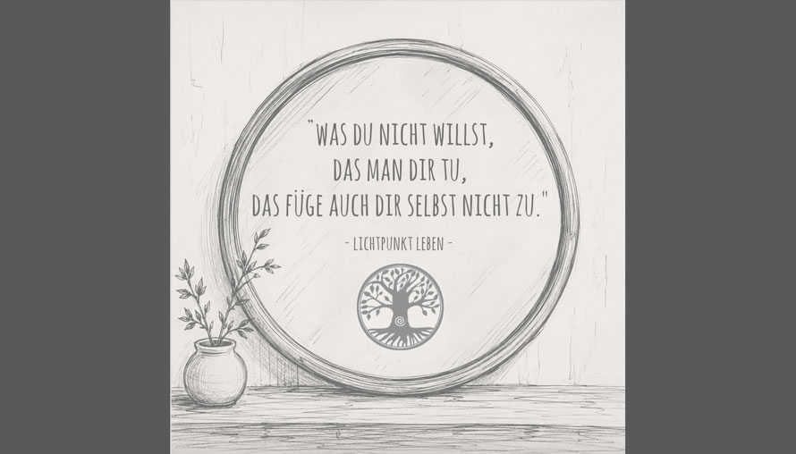 Zitatbild zum Blog über die Umformulierung des Sprichwortes "Was Du nicht willst, das man Dir tu..." von LICHTPUNKT LEBEN Systemische Aufstellungen #Selbstliebe