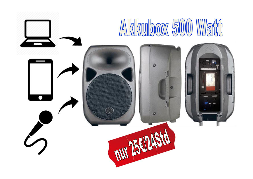 Akku Lautsprecher ausleihen Mobile Akkubox mieten