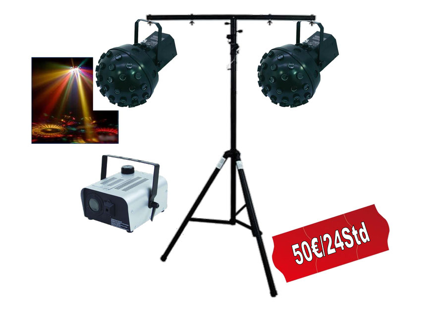 Lichtset ausleihen mieten verleih LED Stative Nebelmaschiene