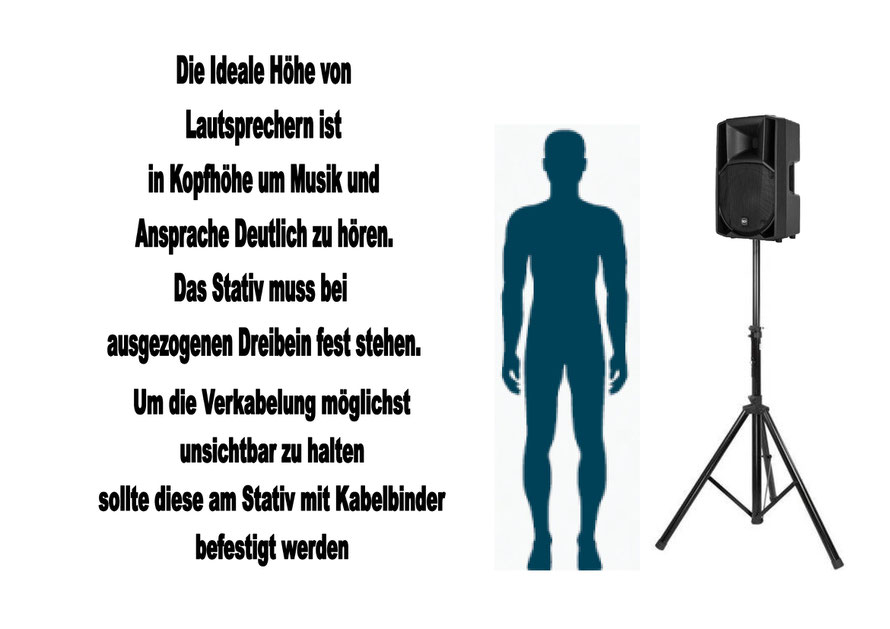 Ideale Höhe Lautsprecher Fullrange Musikbox Beschallung