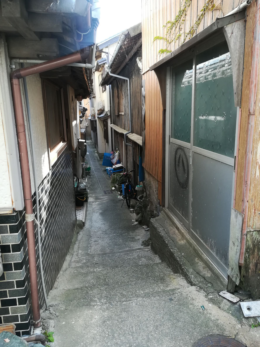 島の家はぎゅうぎゅう詰めに建てられているよ!!