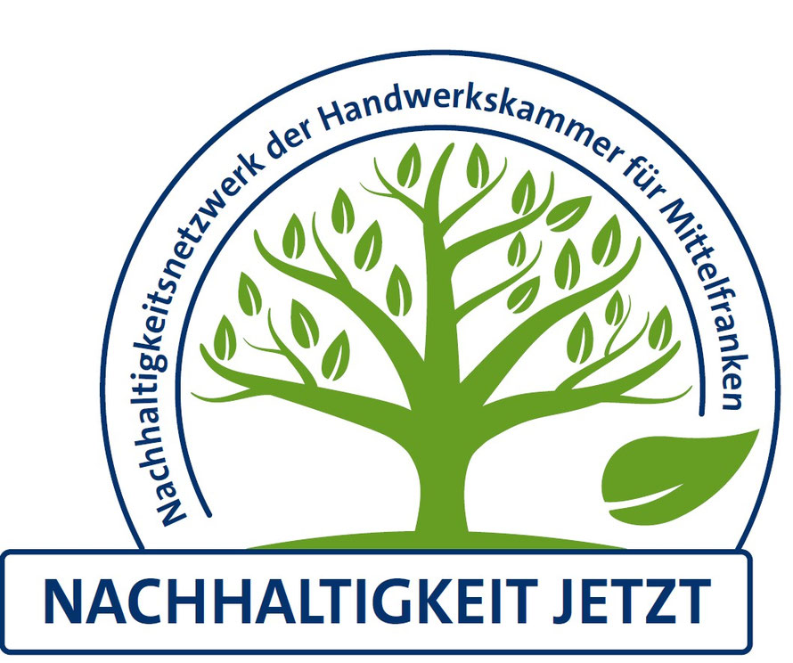 Nachhaltigkeitslogo des Nachhaltigkeitsnetzwerks der Handwerkskammer für Mittelfranken