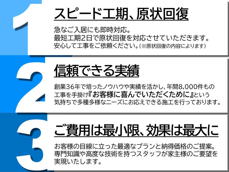 大阪の原状回復工事　リフォーム　光触媒　石井装飾が選ばれる理由