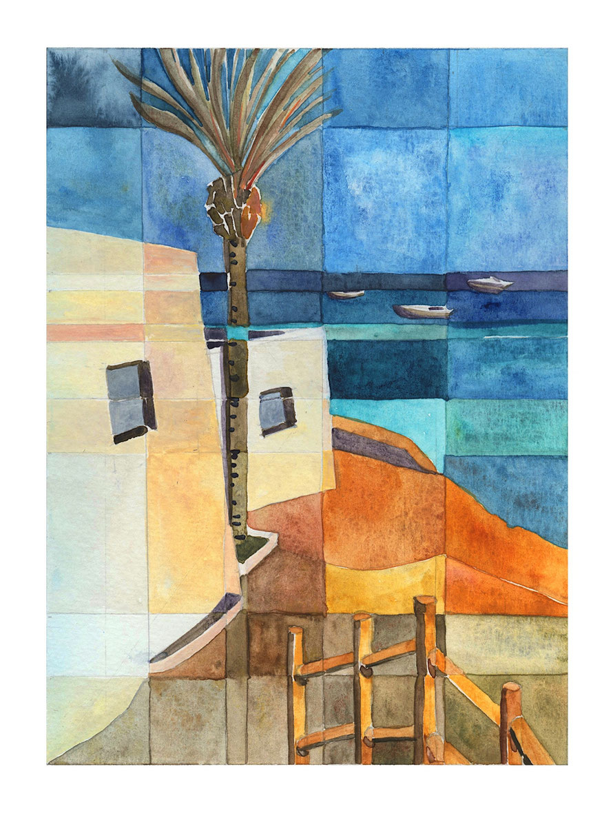 Casas de La isleta Acuarela/ papel 21x29.7cm