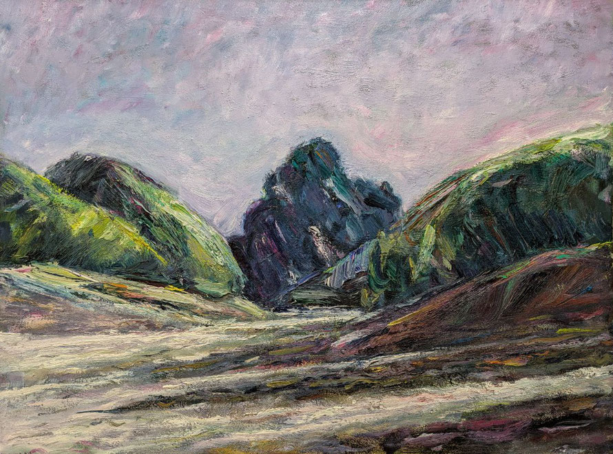 RAMBLA EN VERANO river deet  Óleo sobre lienzo, 97 x 130 cm