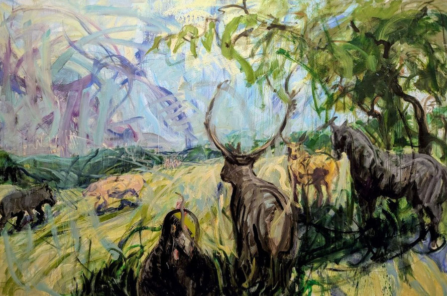 Animal rights, óleo sobre tela 300 x 200 cm.