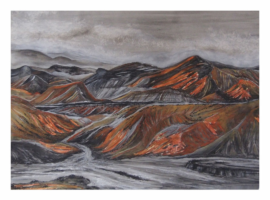 El desierto- III Carbón, carboncillo líquido, pastel y acuarela/ papel 50x70cm