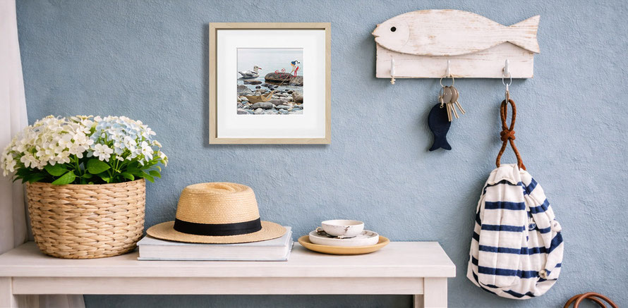Illustration "La mouette" de Timeliot dans une entrée bretonne