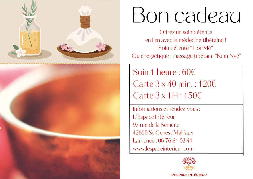 Bon cadeau Soin détente bien-être