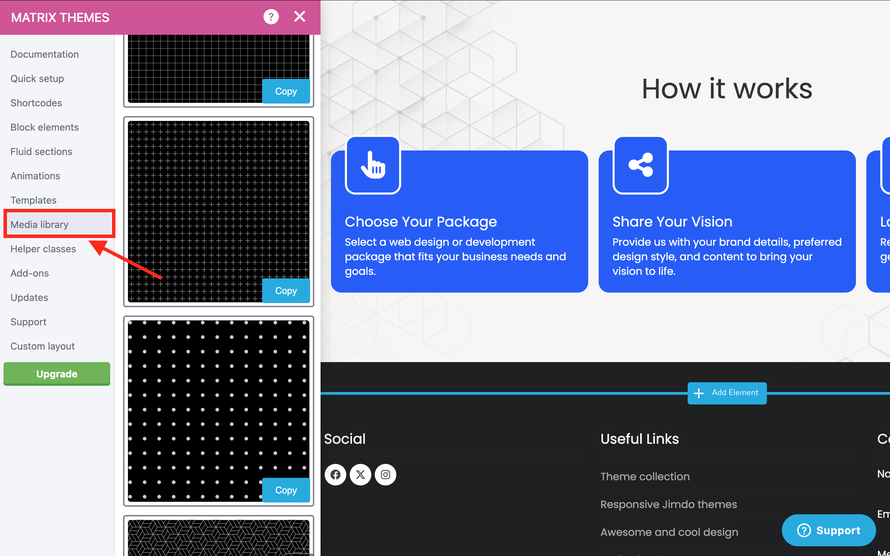 Media library - Matrix Themes