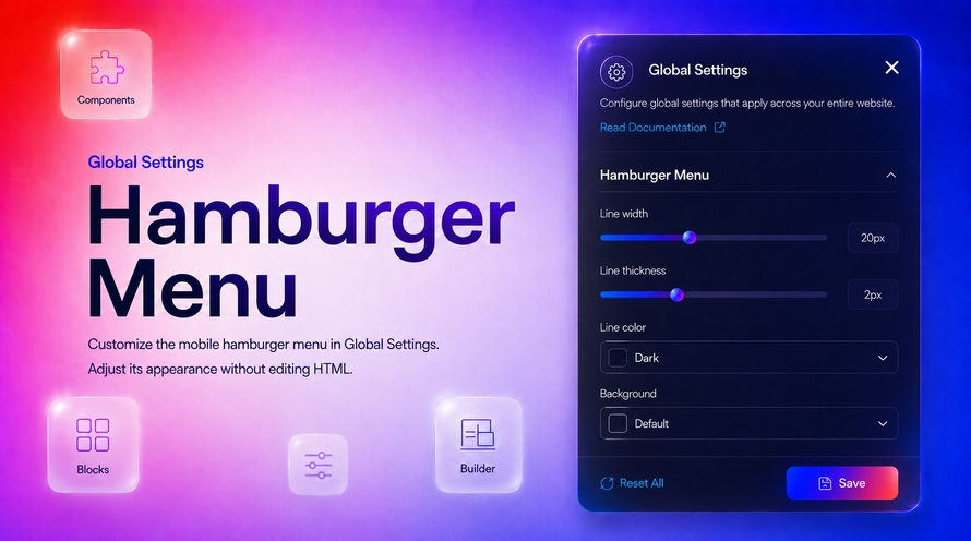 Hamburger Menu Customization in Global Settings