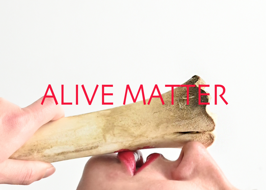 Nadine Baldow ALIVE MATTER Eastern Edge, bones, kiss, lipstick, ecofeminism, Landscape Investigation