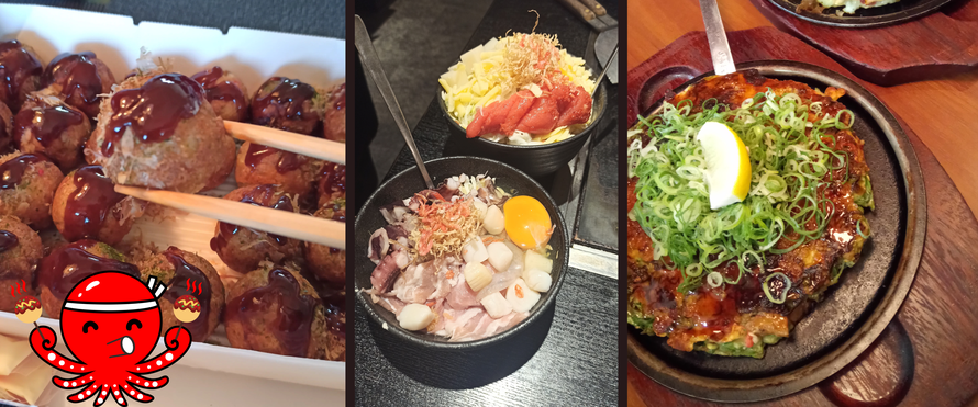 takoyaki okonomiyaki monjayaki Osaka Tokyo