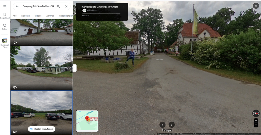 Über den Button gelangen Sie zu Google Street View!