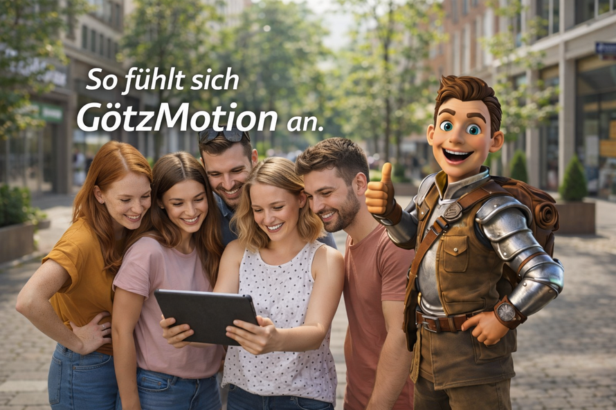 Gruppe erlebt eine CityEscape Tablet-Stadtrallye in Aschaffenburg mit Rätseln, Aufgaben und gemeinsamer Tour durch die Stadt