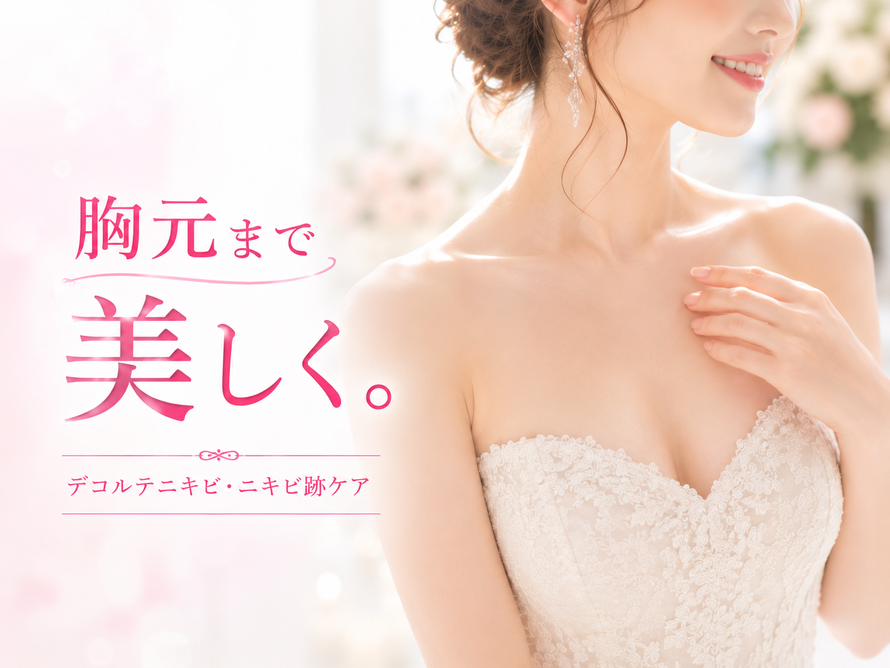 札幌 ブライダルエステ トゥインクル(Twinkle)|デコルテニキビ・ニキビ跡改善|胸元まで美しく