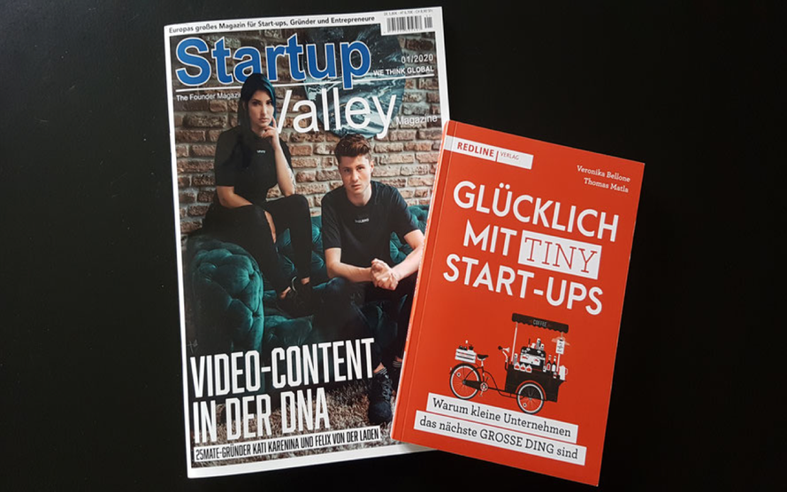 «Startup Valley» 01/2020 mit Bericht über das Buch «Glücklich mit Tiny Start-ups» © Foto Bellone Franchise Consulting GmbH