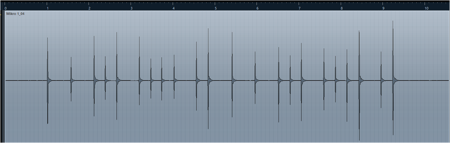 Aufnahme des geklatschten Rhythmus (Hörbeispiel 01)