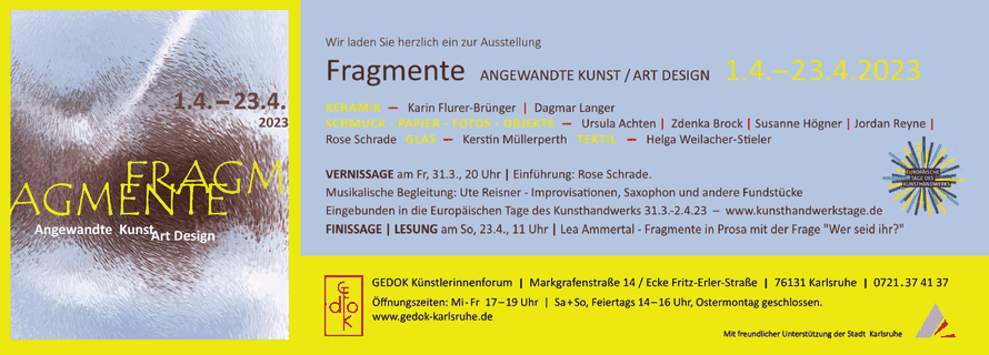 Einladung Ausstellung FRAGMENTE; Kartengestaltung Susanne Högner