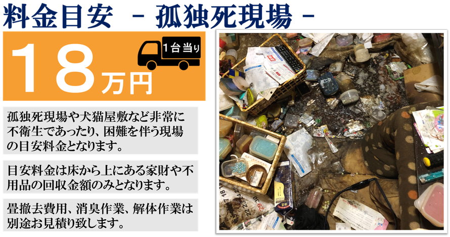 孤独死｜自然死｜事故現場｜特殊清掃｜死臭｜腐敗臭｜料金｜安い｜安心｜猫屋敷｜犬屋敷｜動物屋敷