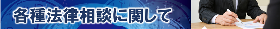 各種法律相談に関して｜法律相談全般｜遺言書作成｜財産管理｜成年後見人｜贈与｜不動産相続｜各種トラブル｜離婚