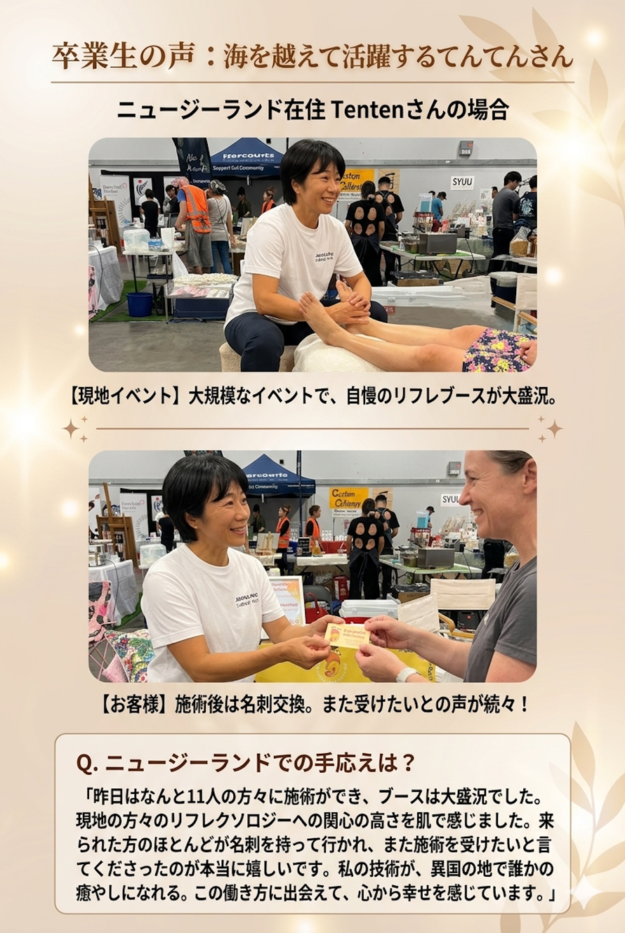 ニュージーランドのイベントで活躍する卒業生のTentenさん