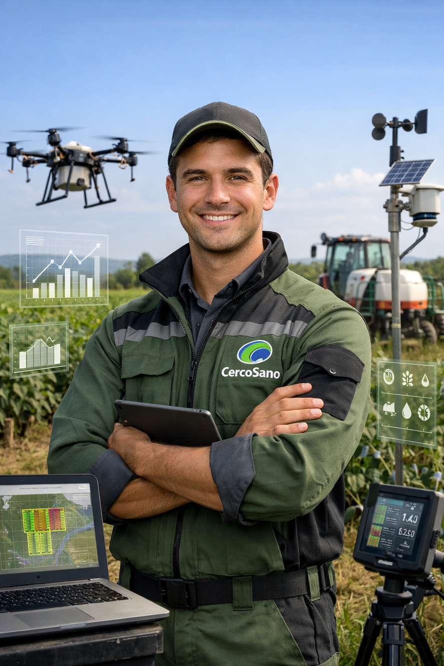 “Diventa come lui: competente, autorizzato, sicuro. L’agricoltura moderna ha bisogno di menti che uniscono conoscenza e responsabilità. Con il Metodo CercoSano, ogni trattamento diventa una scelta consapevole.”