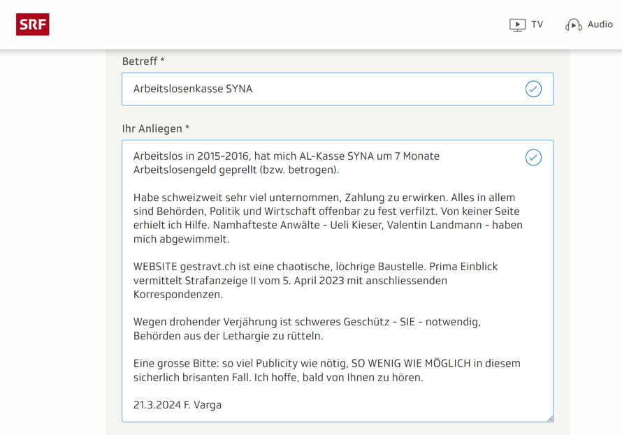 Gestravt - Kein RAV in Bluff: bitte PETITION unterzeichnen!